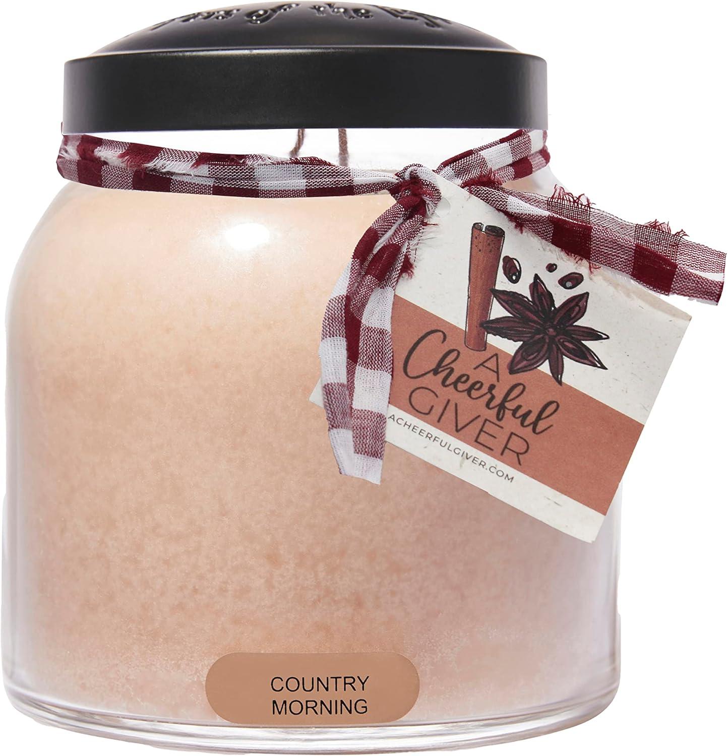 Country Morning Scented Soy Jar Candle with Black Lid