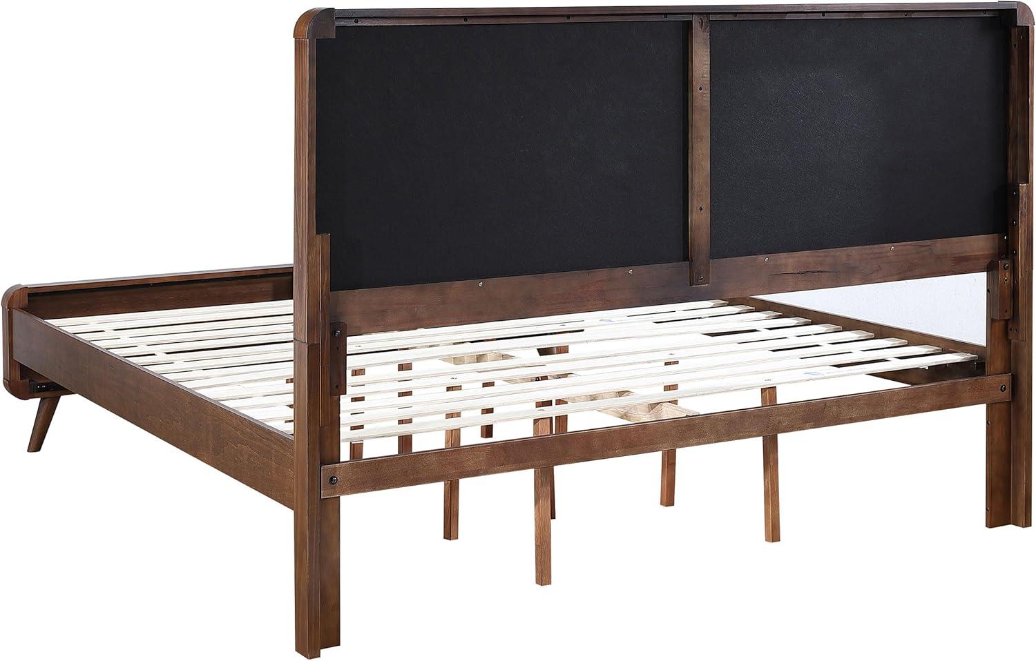 Robyn Eastern King Bed with Upholstered Headboard Dark Walnut