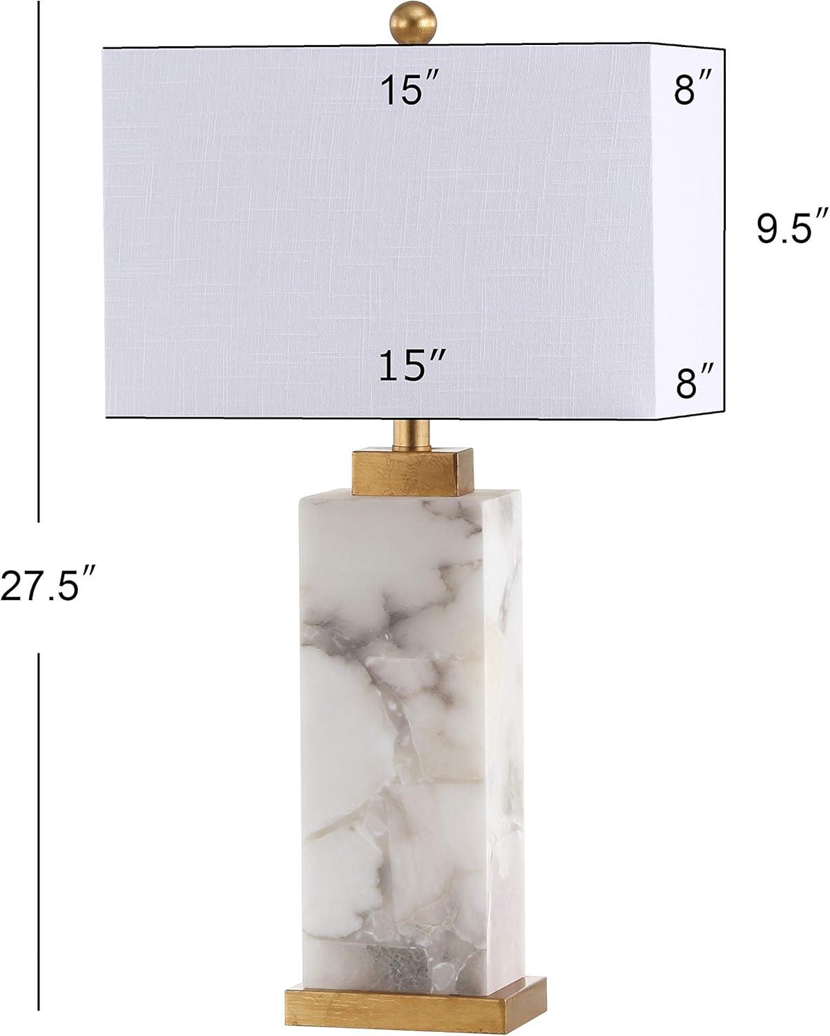 Elizabeth 27.5" White Alabaster and Gold Leaf Table Lamp