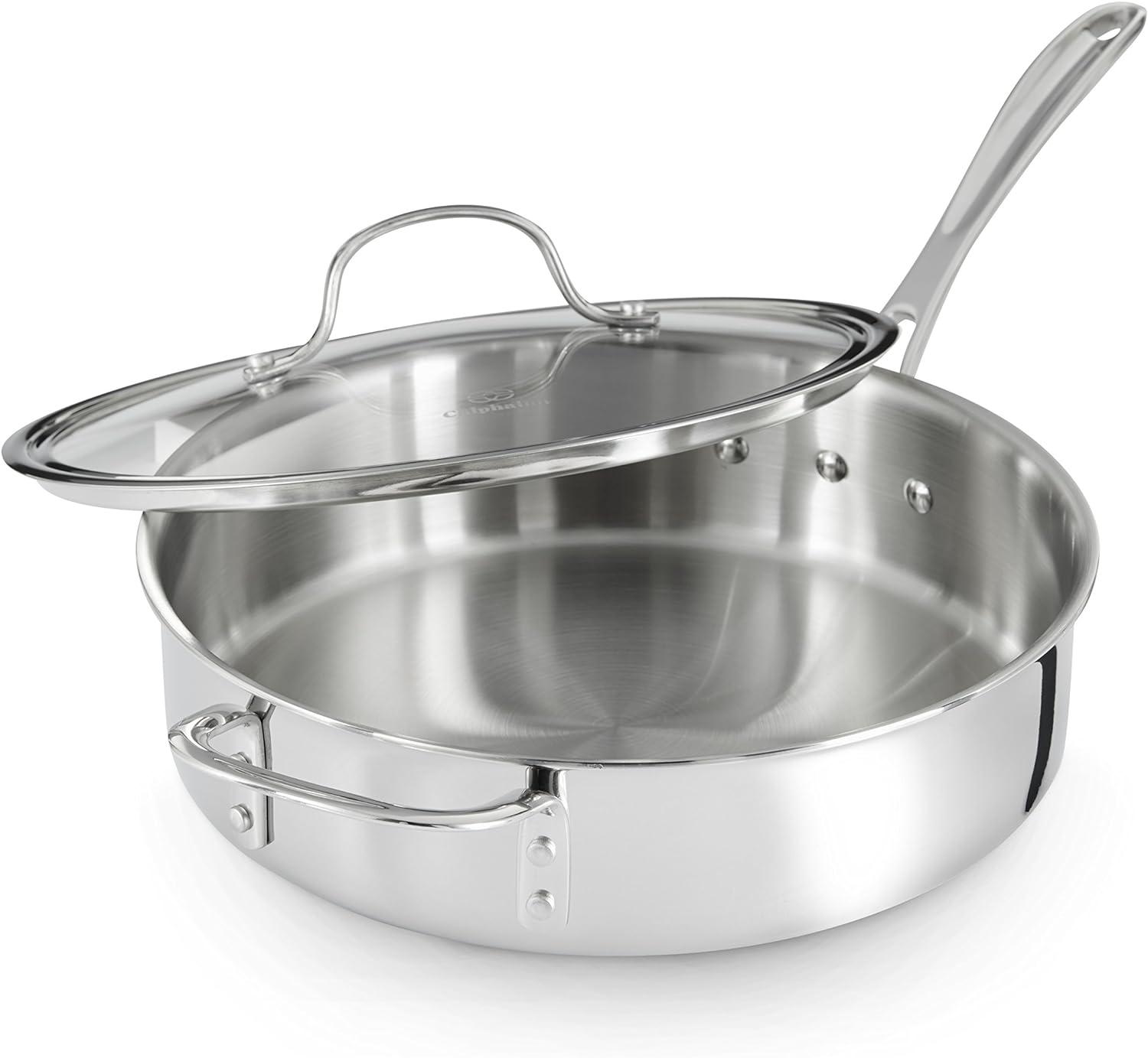 Tri-Ply Stainless Steel 3-Quart Non-Stick Saute Pan