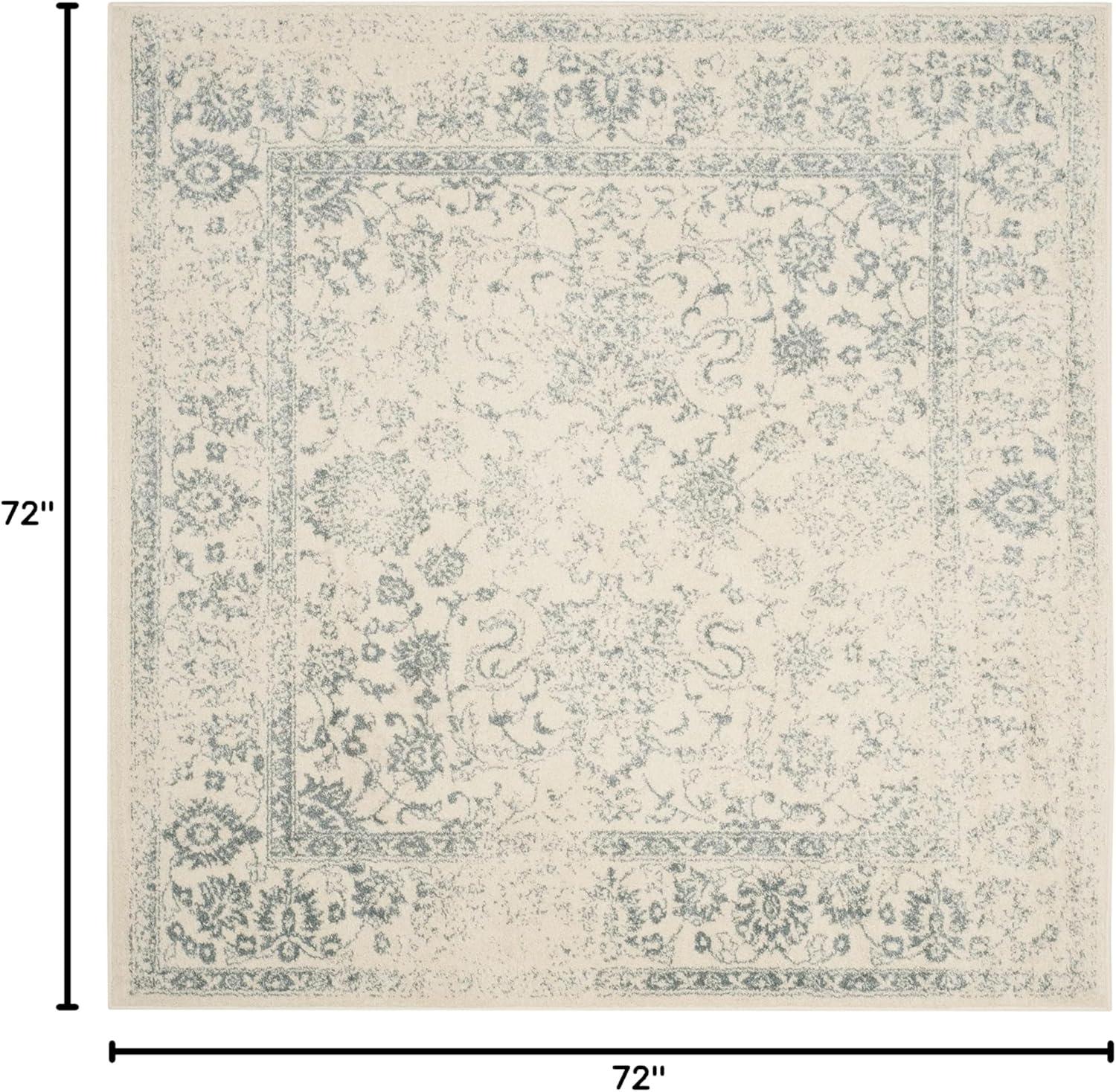 Adirondack ADR109 Machine Made Indoor Area Rug - Ivory/Slate - 6'x6' - Safavieh