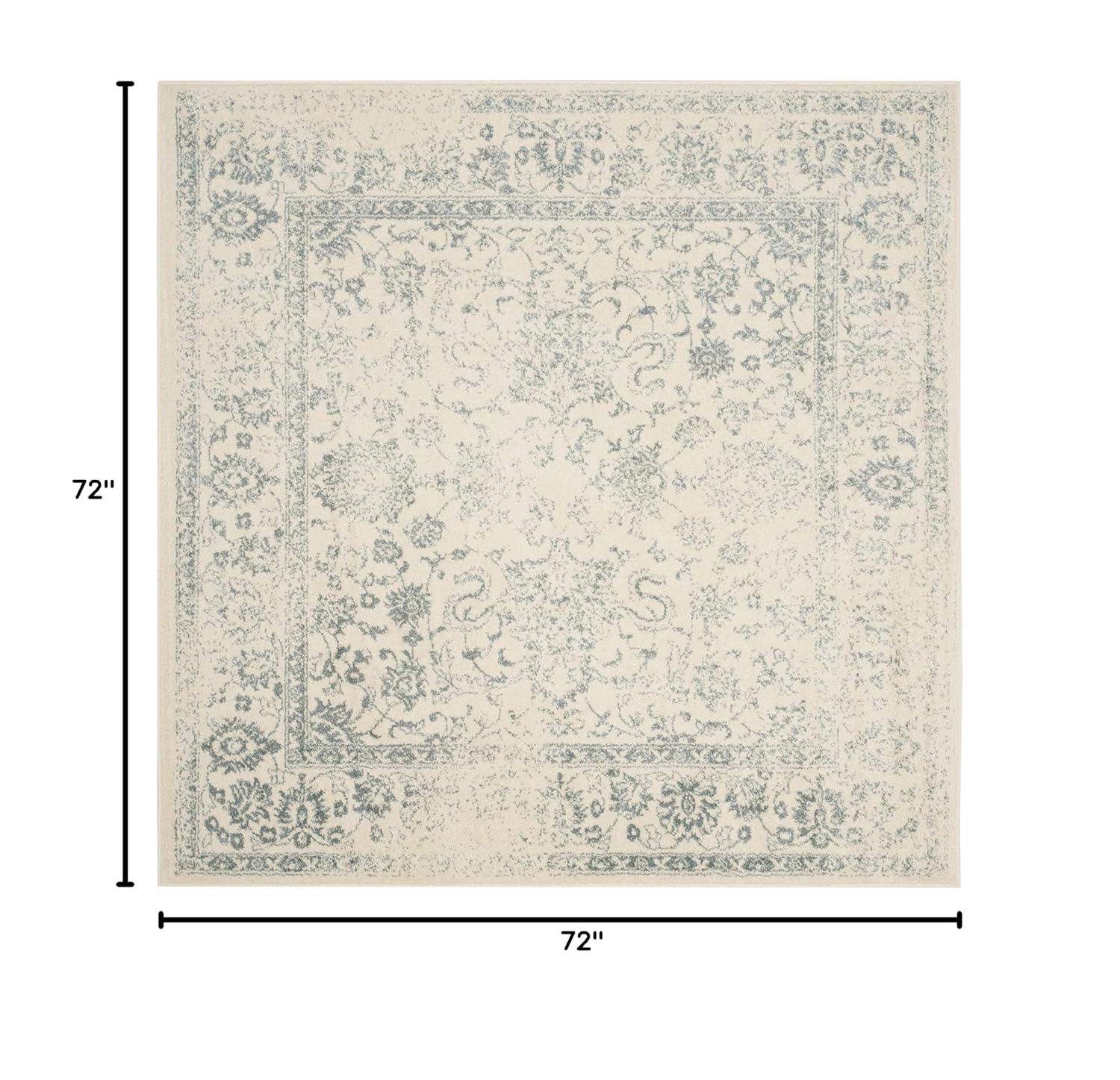 Adirondack ADR109 Machine Made Indoor Area Rug - Ivory/Slate - 6'x6' - Safavieh