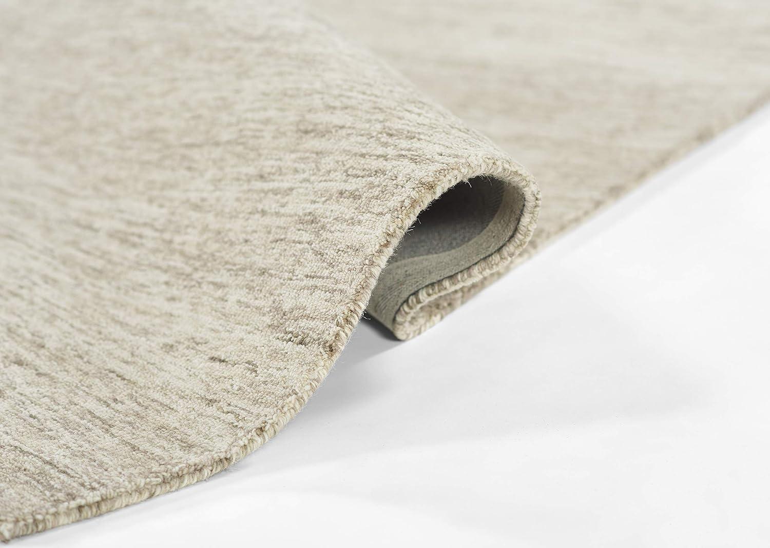 Momeni 8'x10' James Solid Handtufted Area Rug Natural: Wool, Low Pile, Rectangle, Indoor, Tufted, Vacuum Care