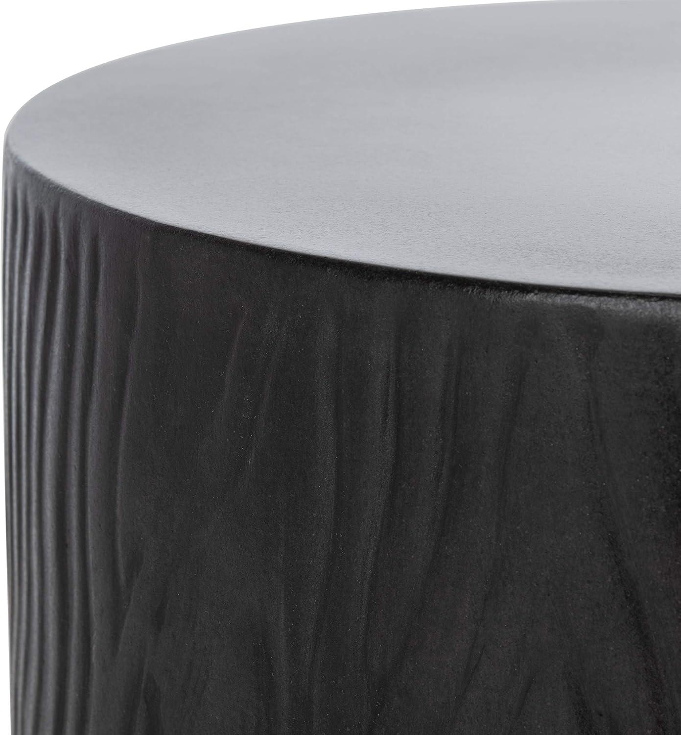 Trunk Indoor/Outdoor Modern Concrete Round Accent Table - Black - Safavieh