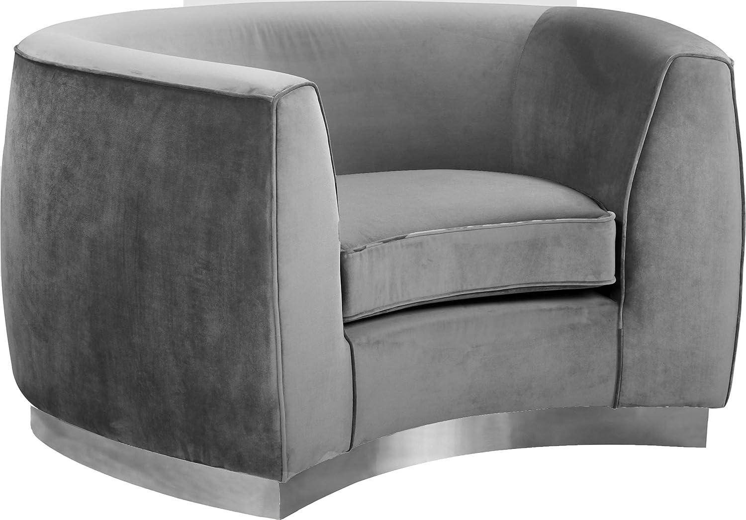 Meridian Furniture Julian Grey Velvet Chair