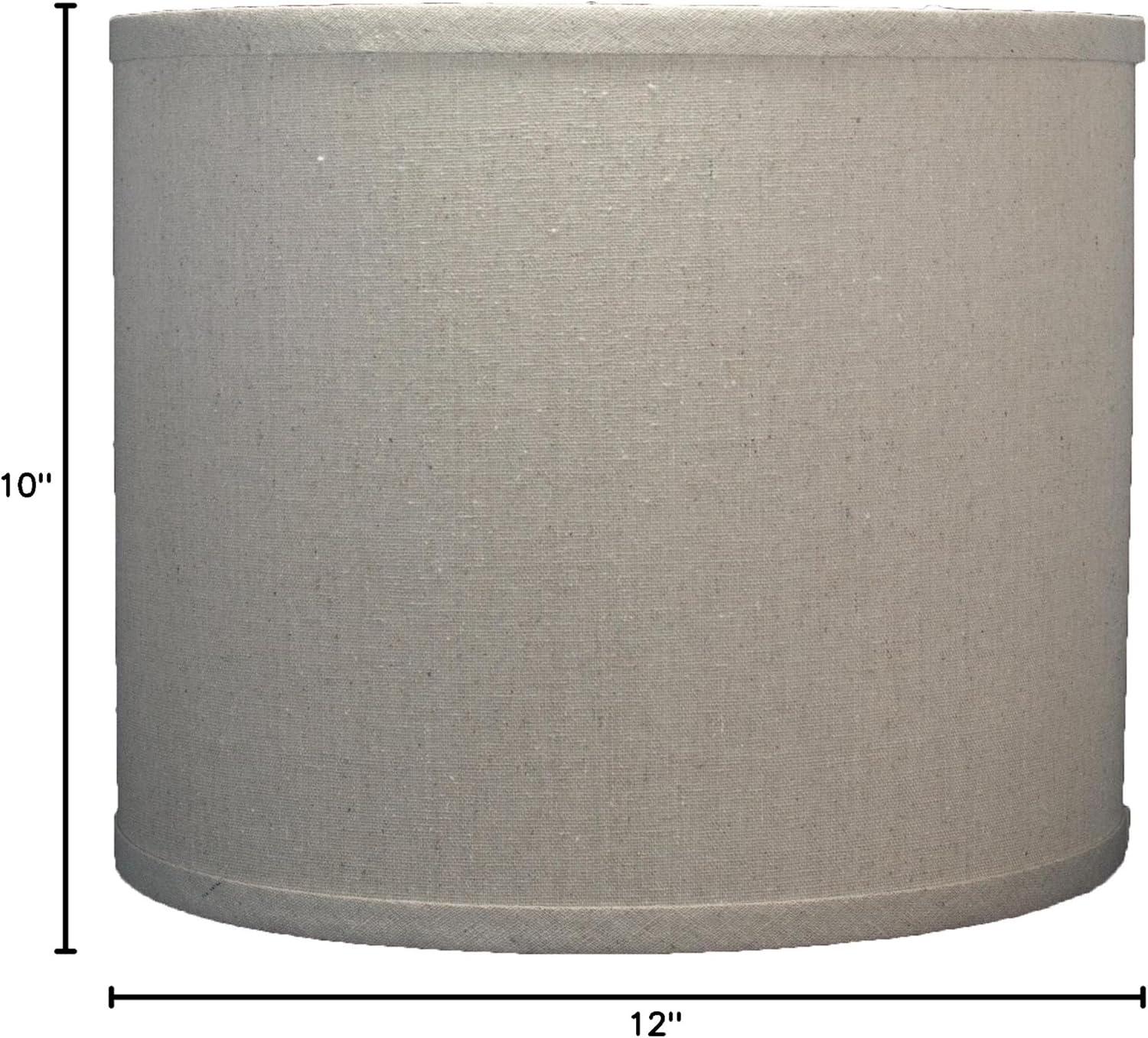 Classic Drum Linen Lamp Shade, 8" to 16" Bottom Size Natural Linen 12"