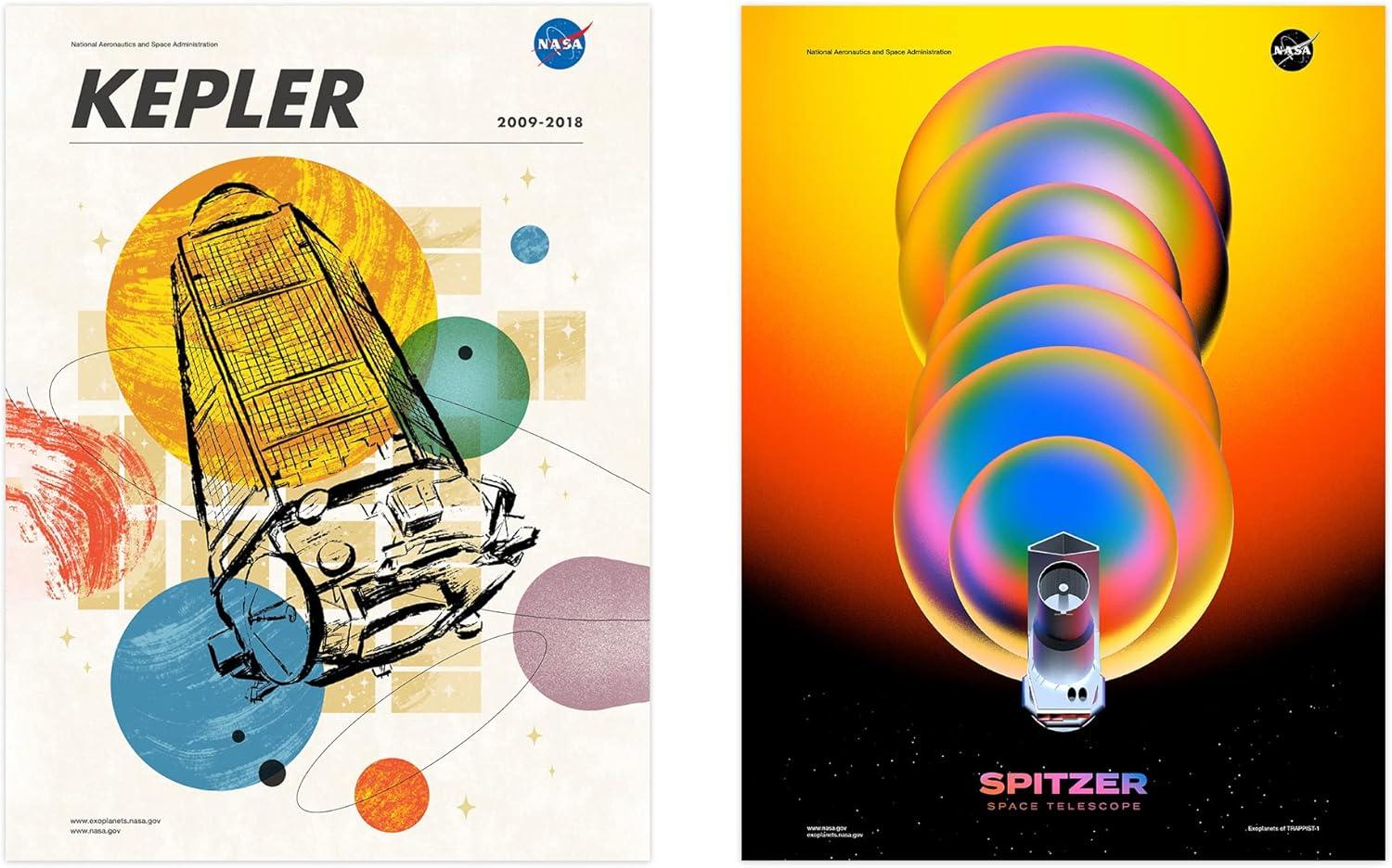 Pack of 6 NASA Space Wall Art Print Posters Exoplanet Travel Bureau