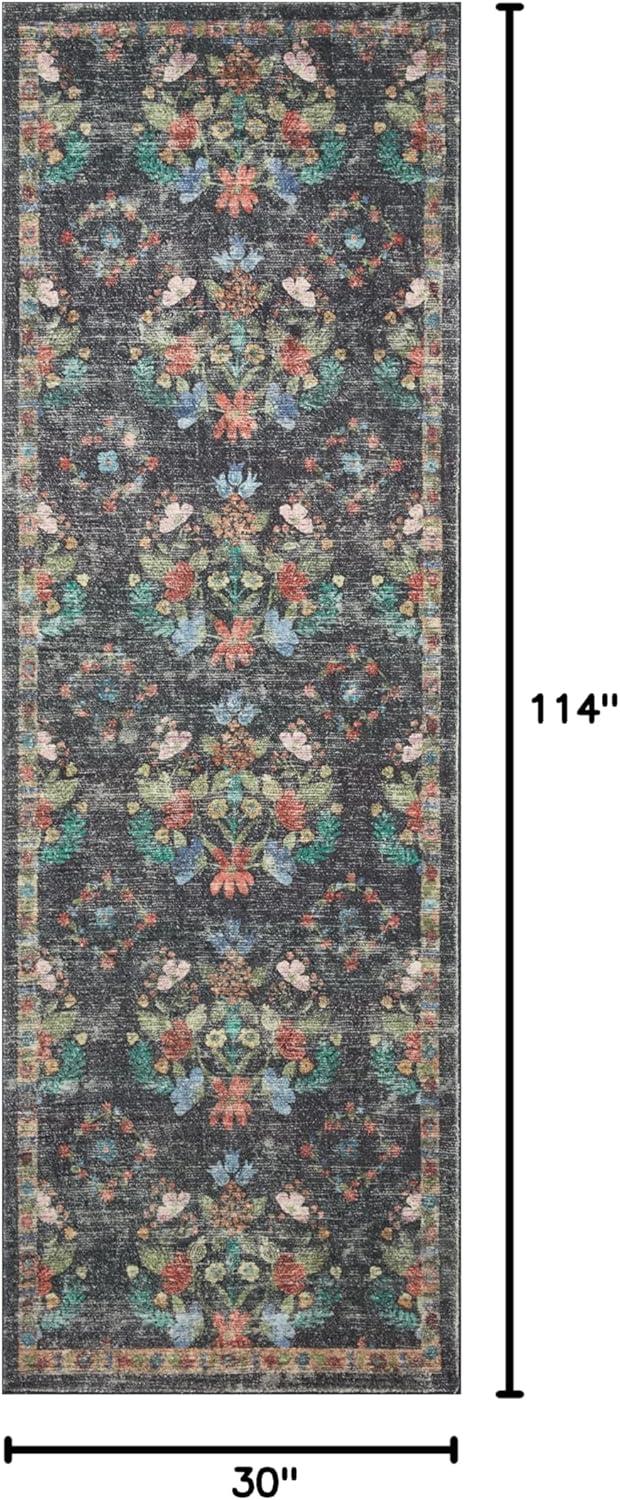 Rifle Paper Co. x Loloi Courtyard Charcoal Area Rug feat. CloudPile