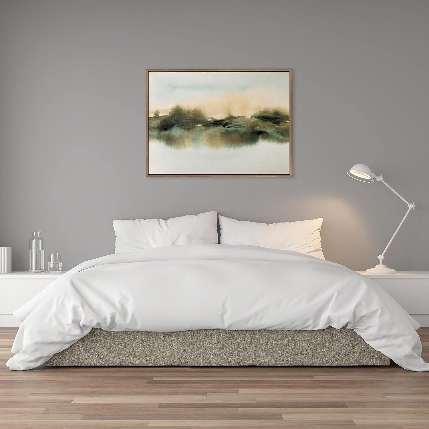 28" x 38" Sylvie Tranquil Meadows Framed Canvas by Amy Lighthall Gold - Kate & Laurel All Things Decor: Rustic Digital Art, Plastic Frame