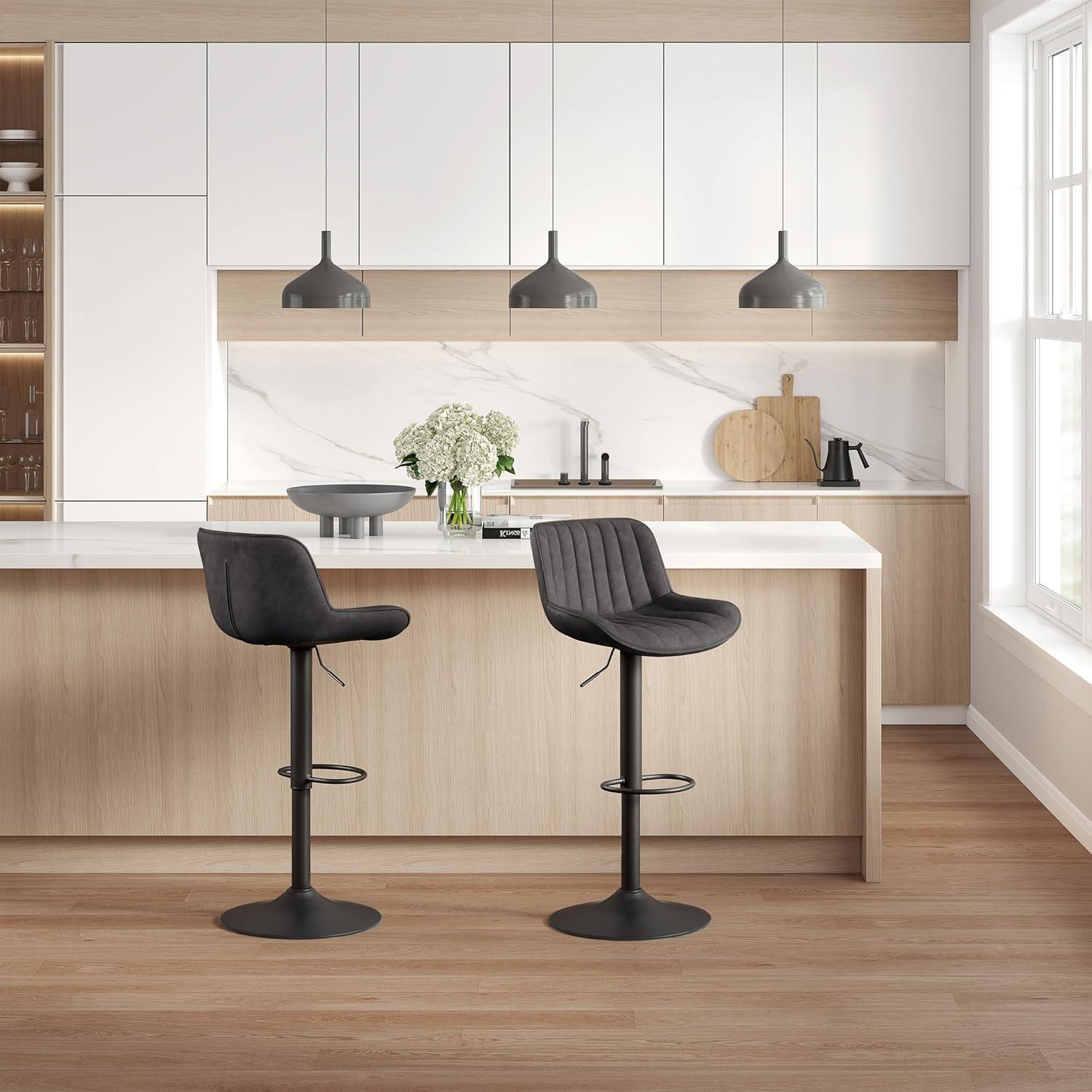 17 Stories Set of 2 Open Backrest Adjustable Swivel Barstools
