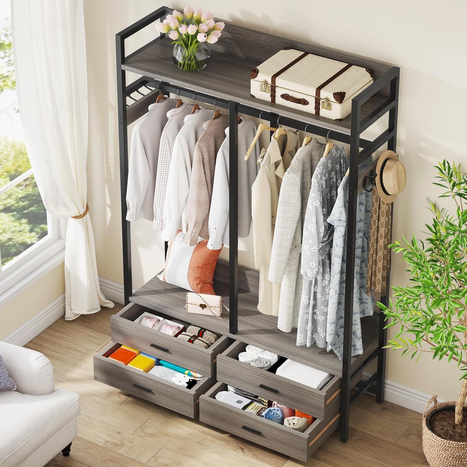 Heavy Duty Garment Rack With 4 Drawers