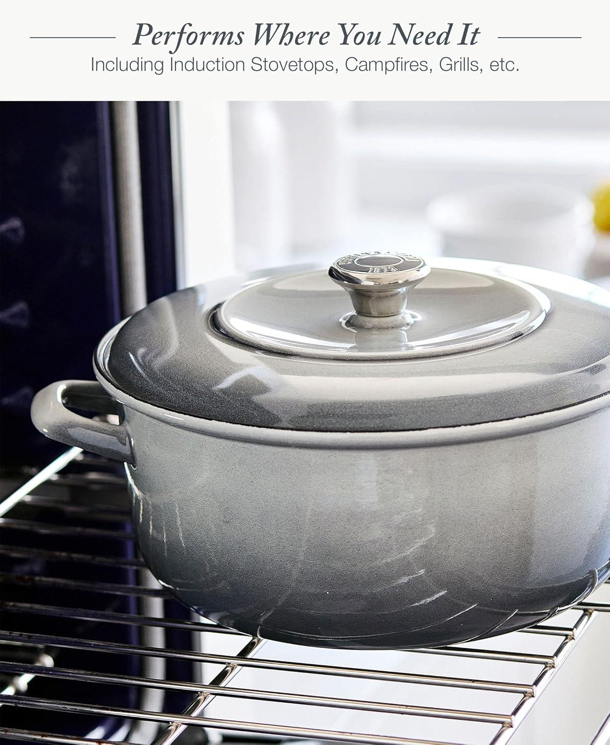 Merten and Storck Merten And Storck 7 Quarts Non-Stick Enameled Cast Iron Round Dutch Oven