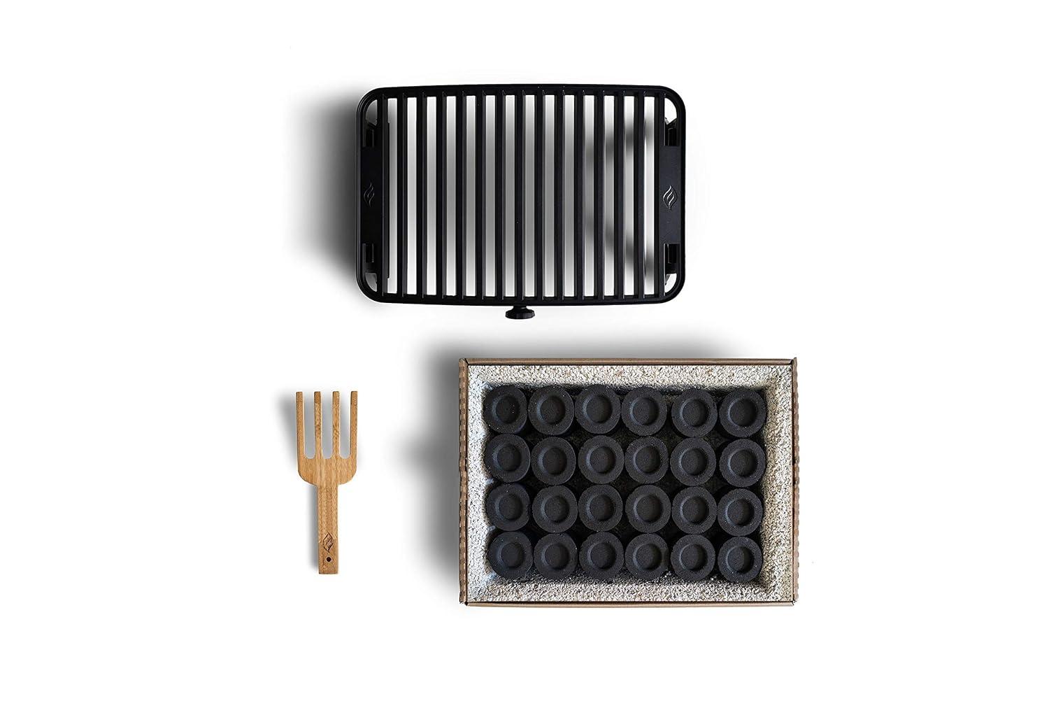 Fire & Flavor HERO Grill Kit Ultra-Portable Easy Instant Light Charcoal Grilling for Tailgating