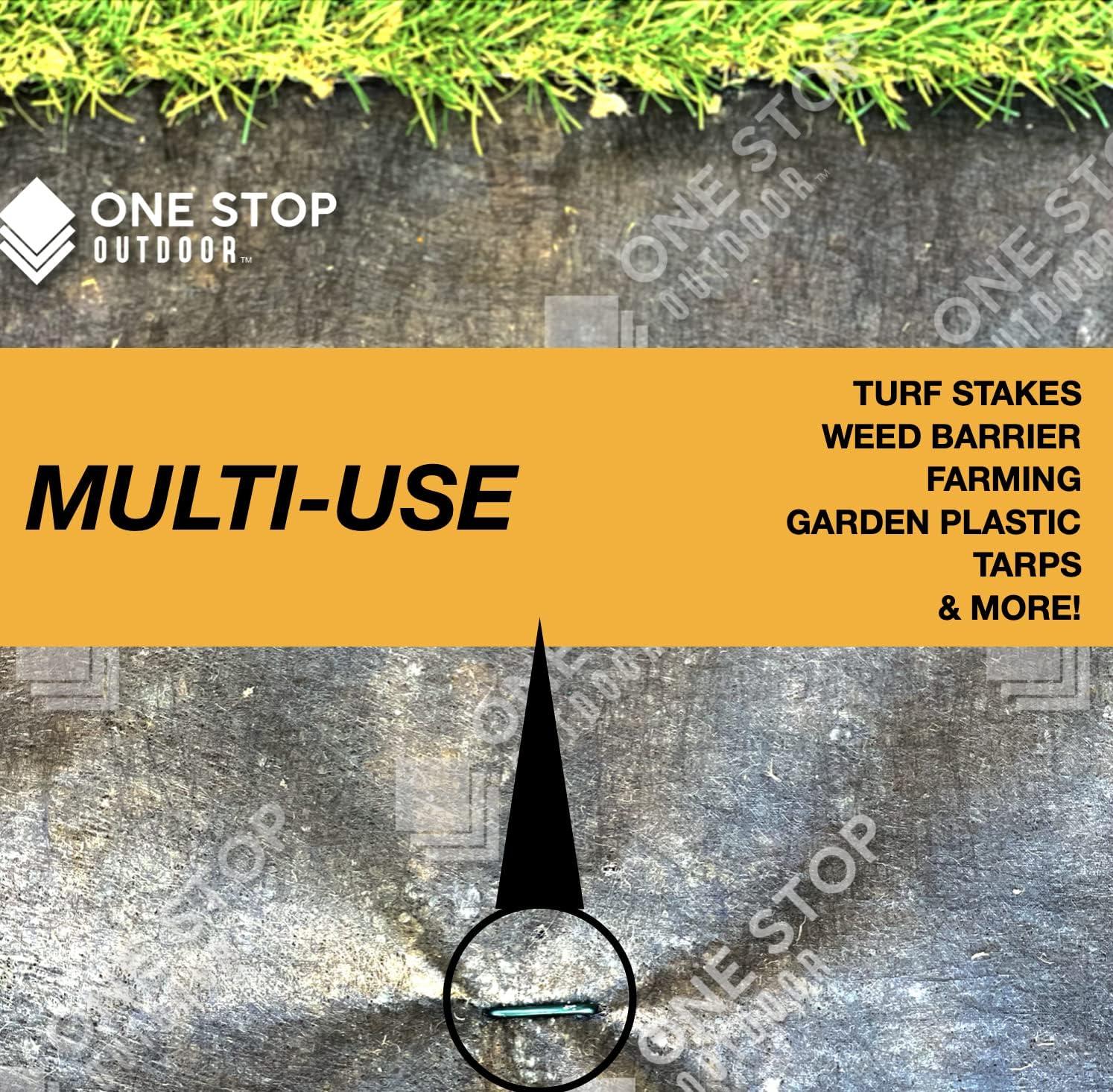 50-Pack Green TOP, 6 Inch Garden Stakes, Landscape Staples, U-Type Turf Stake for Artificial Grass, Rust Proof Sod Pin for Securing Fences Weed Barrier Fabric Outdoor Wires Tents & Tarps