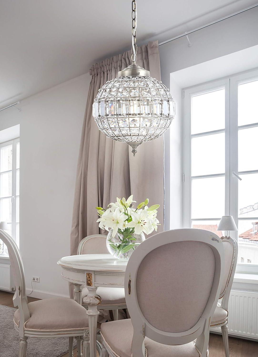 JONATHAN Y Georgina 12" Crystal/Metal LED Pendant Pendant, Antique Brass