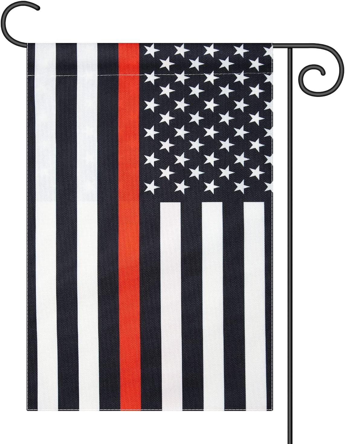 Patriotic Red and Black Polyester Garden Flag 12x18 Inches