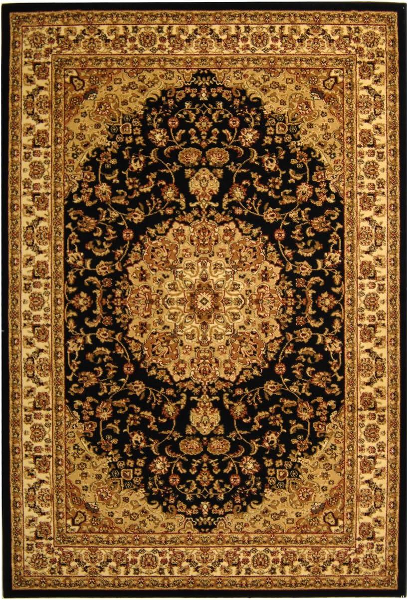 Lyndhurst LNH222 Power Loomed Area Rug - Black/Ivory - 5'3"x7'6" - Safavieh