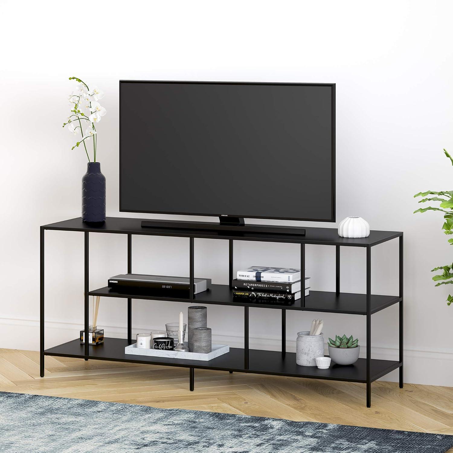 Three Shelf TV Stand in White - Henn&Hart