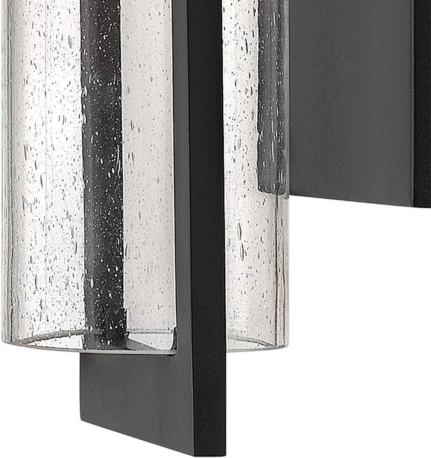 Hematite Finish 1-Light Outdoor Wall Lantern with Clear Seedy Glass