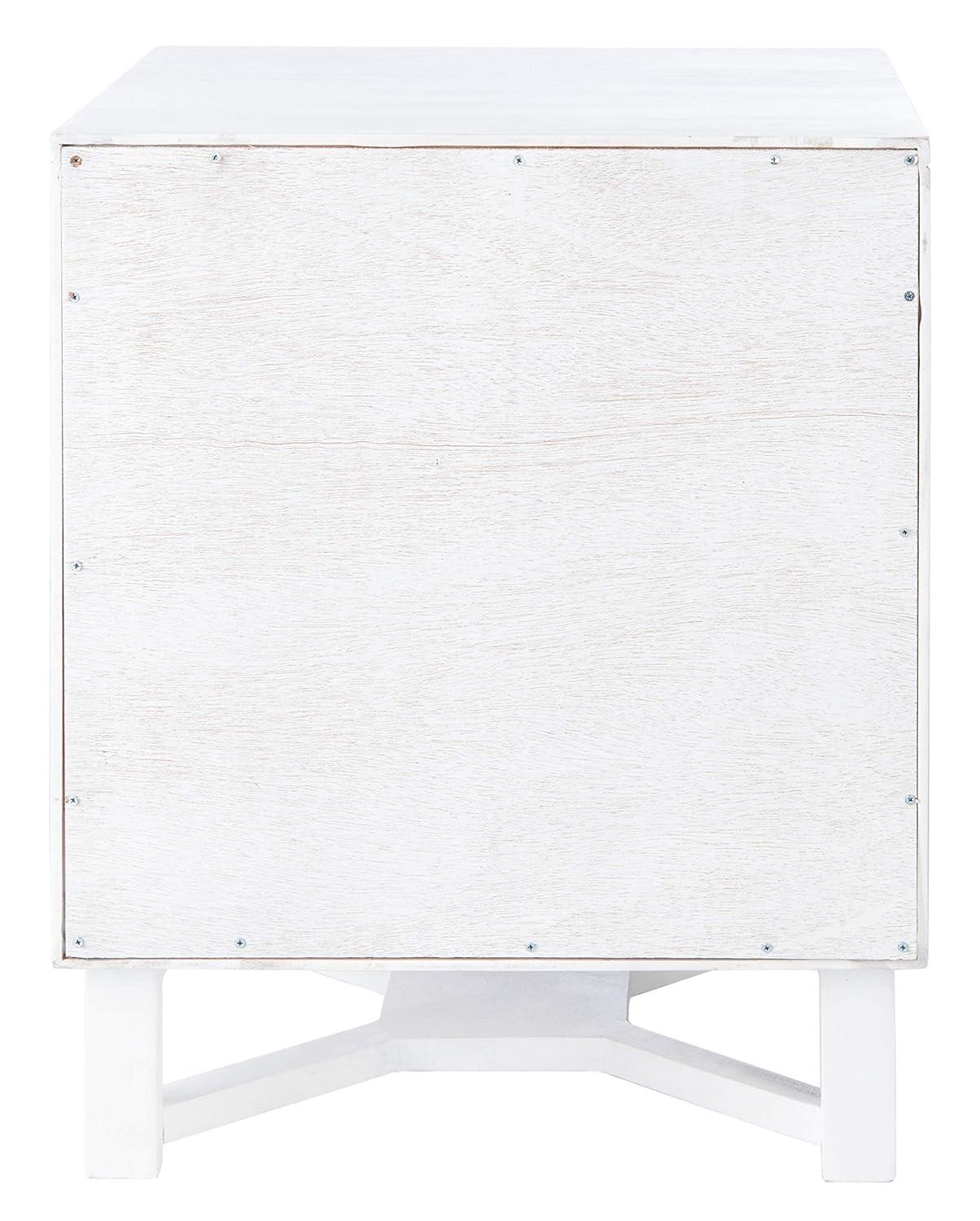 Hedwig 2 Drawer Nightstand - White/Natural - Safavieh.