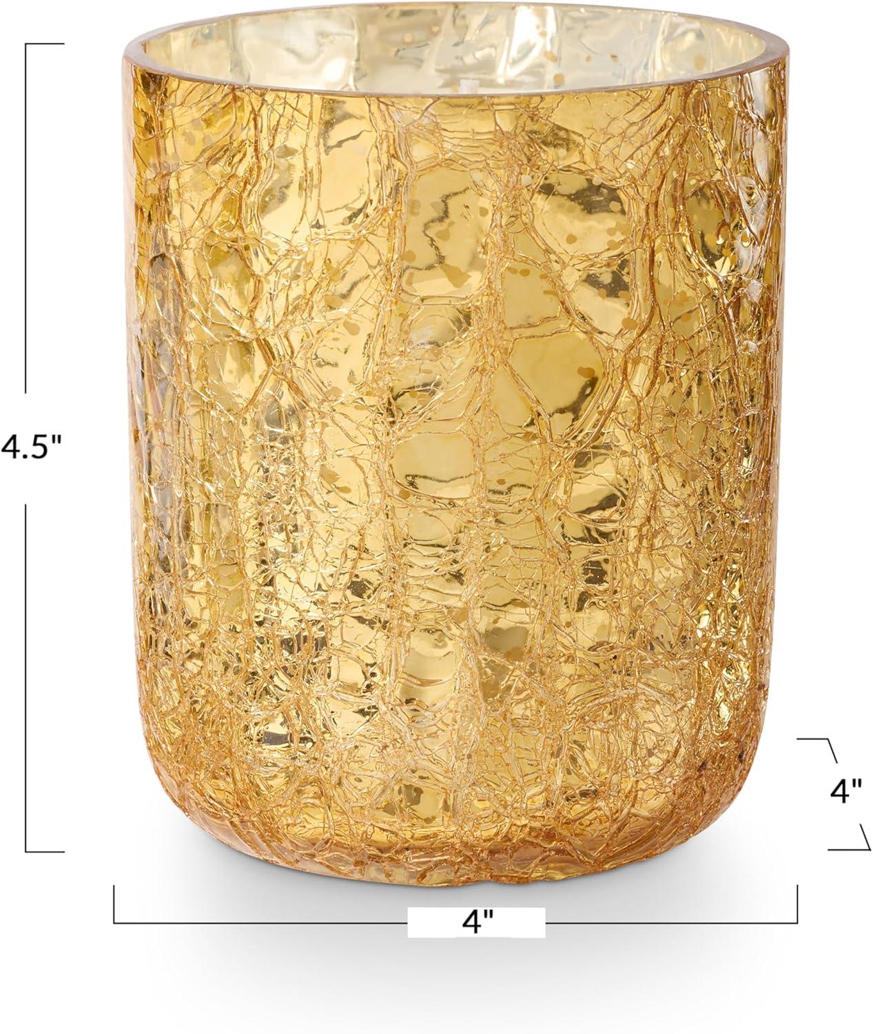 Large Boxed Crackle Glass Candle, Cardamom Pomander