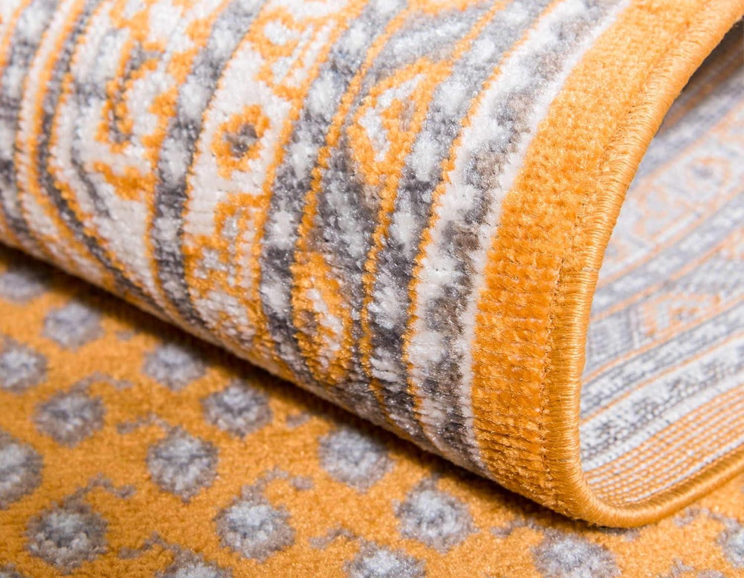Unique Loom Williamsburg Collection Area Rug - Allover (2' 9" x 9' 10" Runner Orange/Gray)