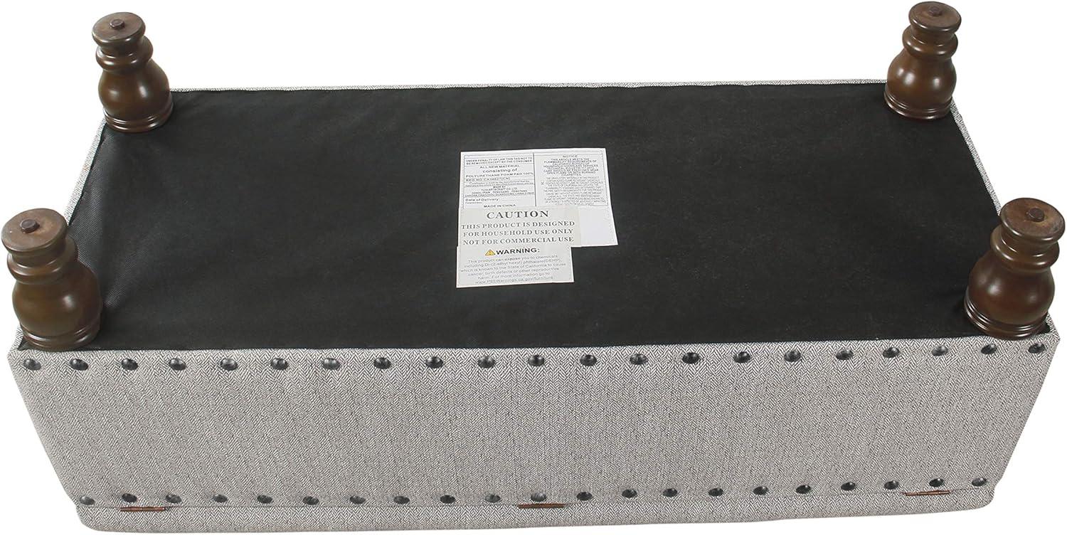 Large Storage Bench with Nailhead Trim - HomePop