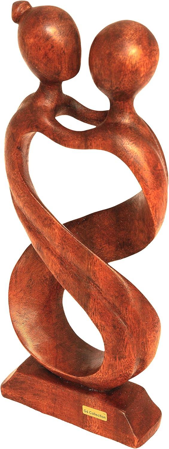 G6 Collection 12" Wooden Handmade Abstract Sculpture Statue Handcrafted - Infinite Love - Gift Art Decorative Home Decor Figurine Accent Decoration Artwork Hand Carved Infinite Love