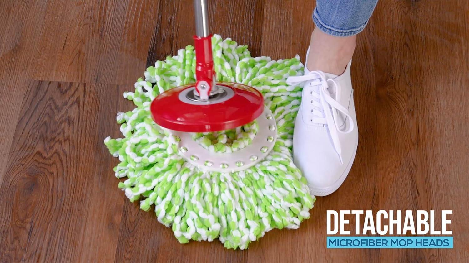 Simpli-Magic Spin Mop and Bucket with Foot Pedal & 3 Microfiber Heads (1 Year Warranty)