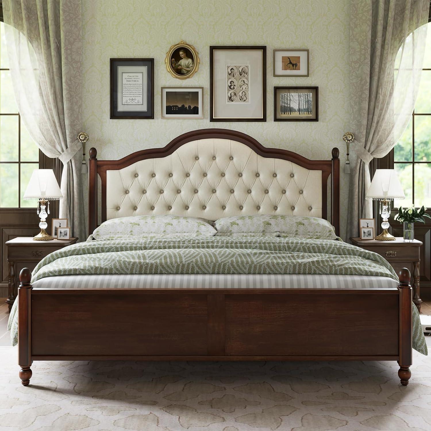 Lark Manor™ Amilio Upholstered Bed Solid Wood Platform
