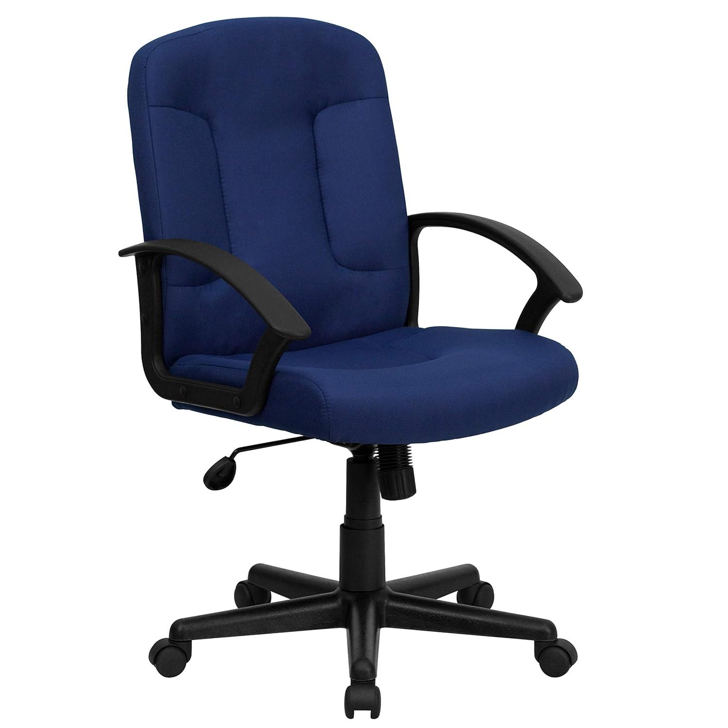 Flash Furniture Mid-Back Fabric Executive Swivel Office Chair with Nylon Arms (Set of 2)