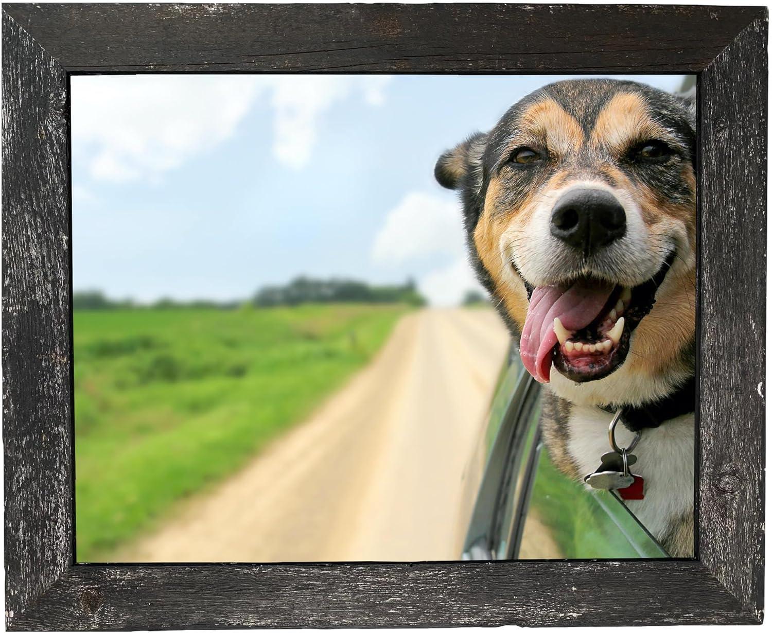 Rustic Farmhouse 11" x 17" Smoky Black Reclaimed Wood Picture Frame (1.50" Molding)