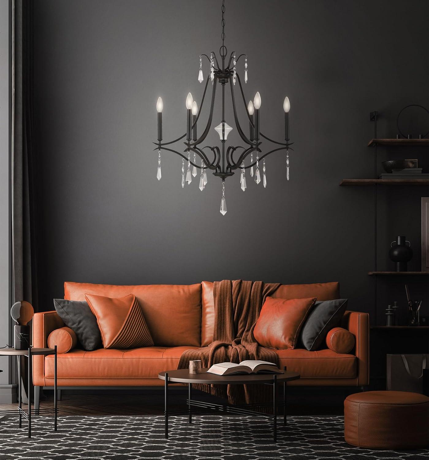 4446-66A-Minka Lavery-Laurel Estate - 6 Light Chandelier-31.75 Inches Tall and 26.75 Inches Wide-Coal Finish    -Traditional Installation