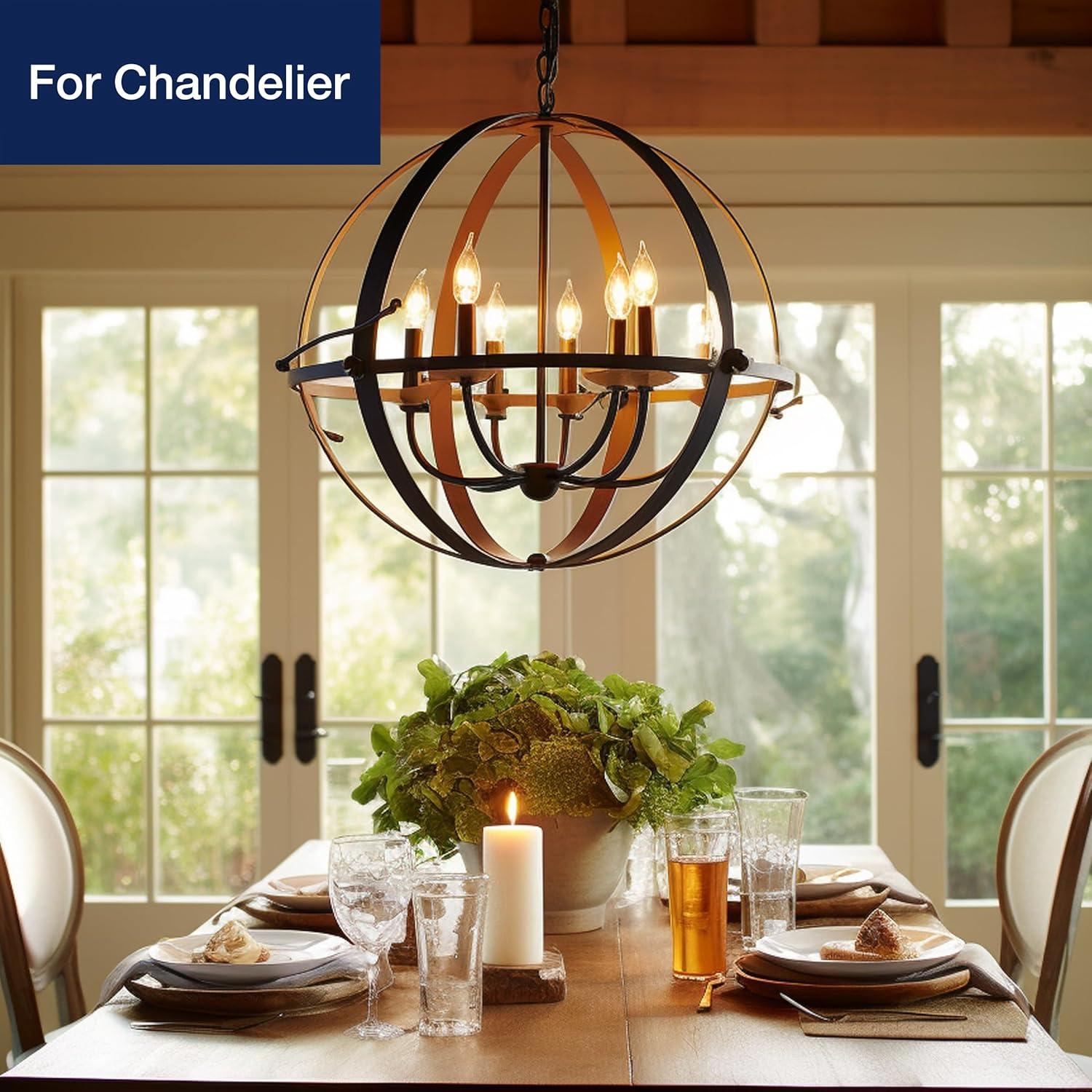 Amber Glass Dimmable LED Candelabra Bulbs 6-Pack