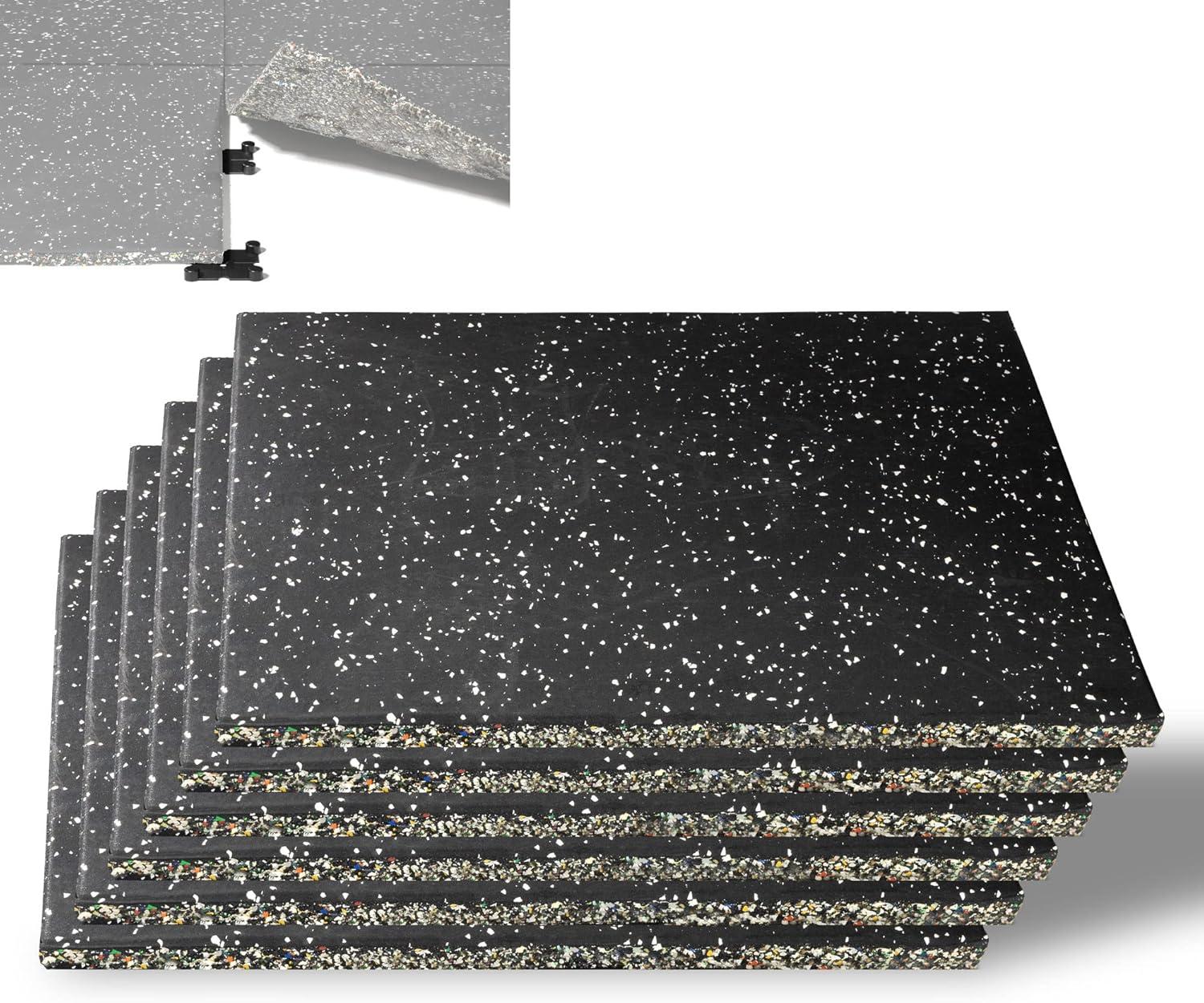 CyclingDeal Pro Quality Gym Workout Tiles Mat - 6pk 20”x20” Interlocking Rubber