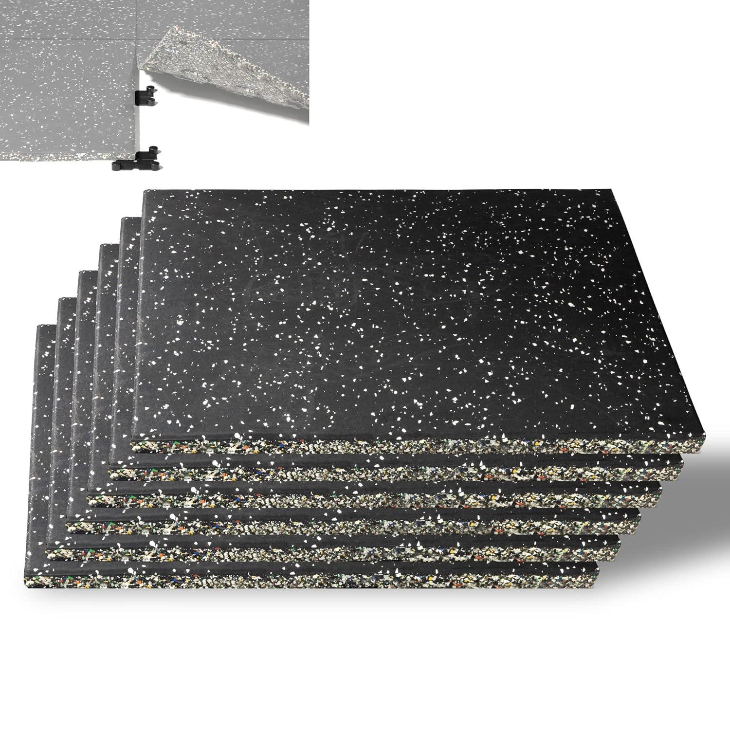 CyclingDeal Pro Quality Gym Workout Tiles Mat - 6pk 20”x20” Interlocking Rubber