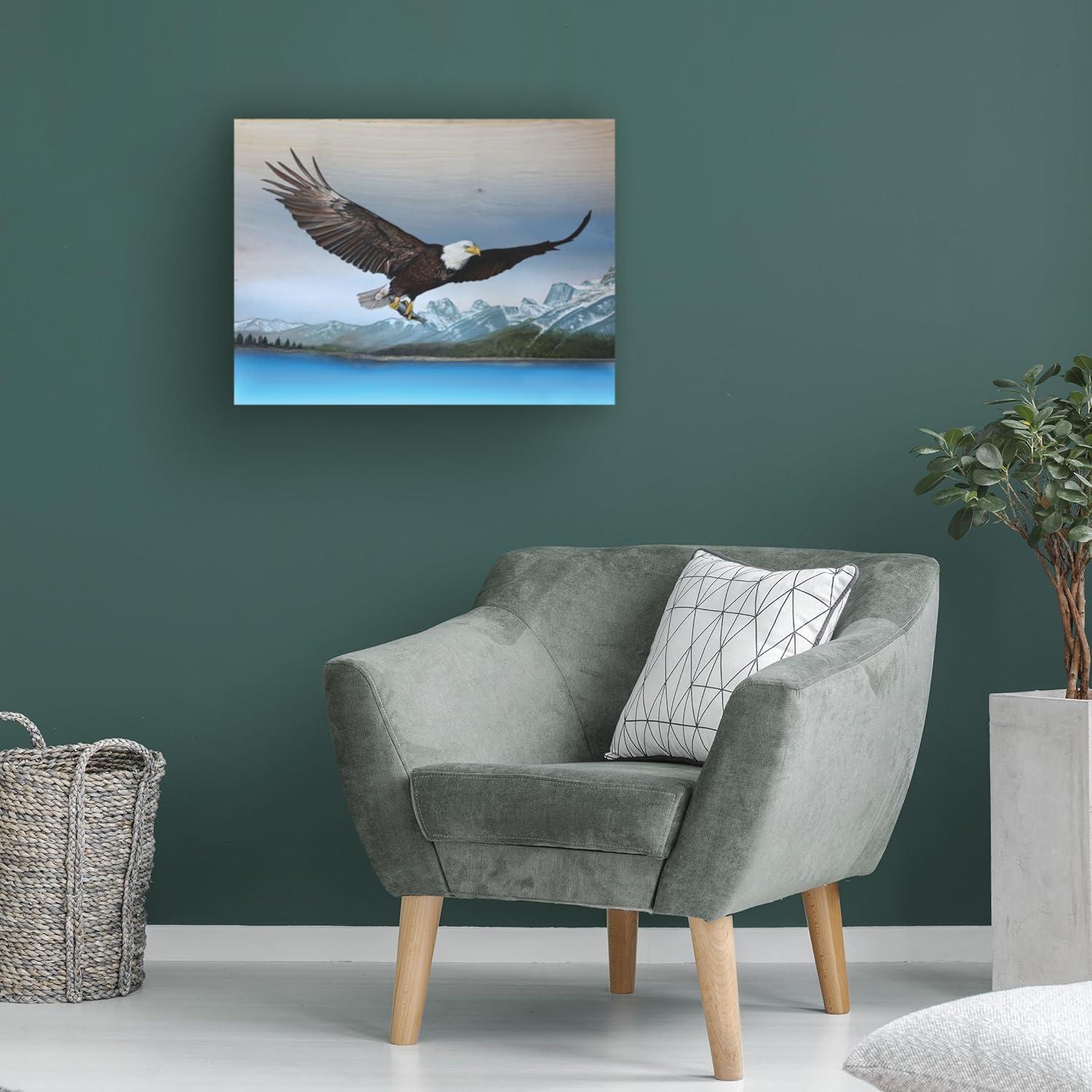 Canvas Wall Art - Jim Brune 'Bald Eagle Mountain' Wall Art for Living Room, Bedroom, or Office Décor by Trademark Fine Art - 19 x 14 Inches