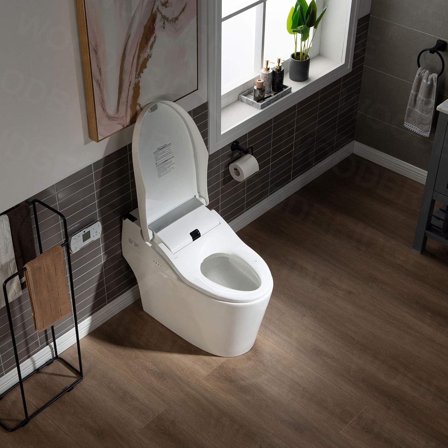 Auto Open/Close Smart Bidet Toilet with Built-in Tank, ADA Height, Auto/Blackout Flush, Heated Seat