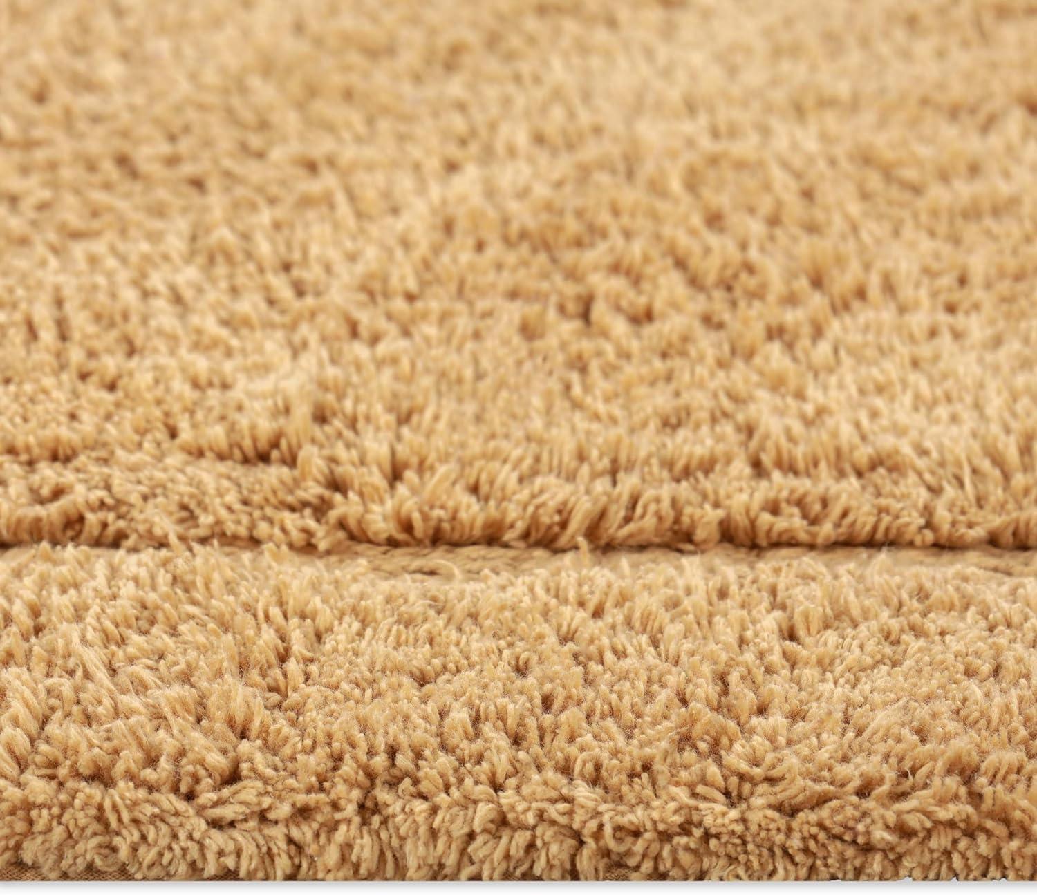 Cotton Solid 2-Piece Toast Highly Absorbent Non-Slip Oval Bath Rug Set by Superior