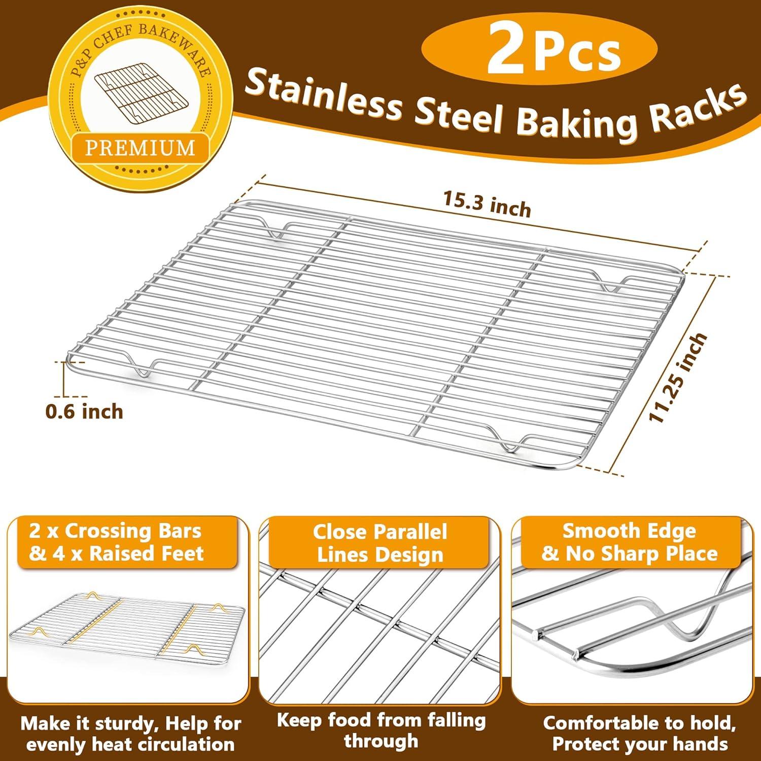 Stainless Steel and Aluminum Baking Sheet Set with Racks