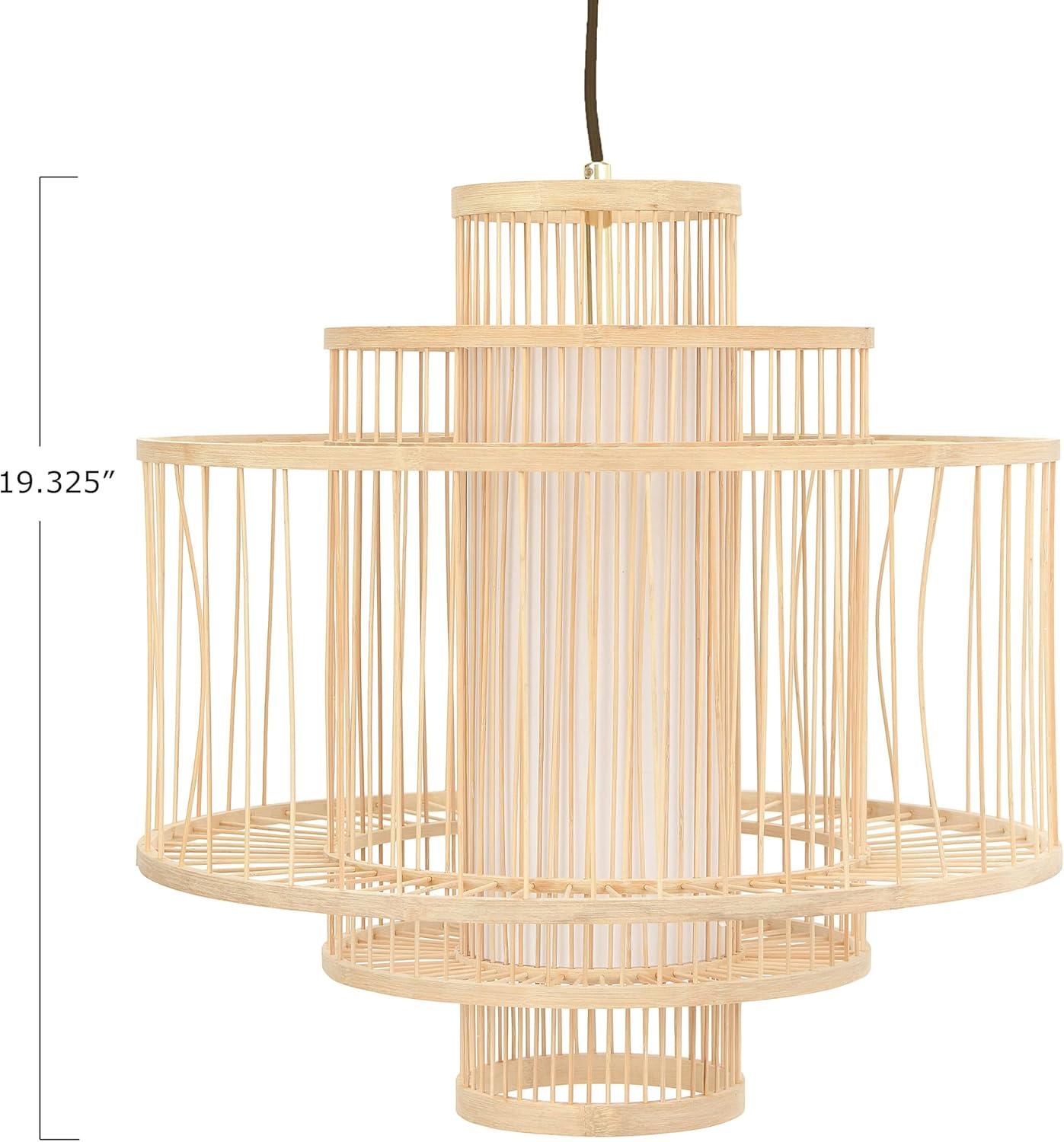 Storied Home Boho Tiered Bamboo Chandelier