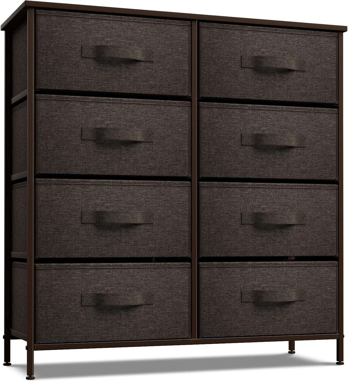 Sorbus Dresser with 6 Drawers - Chest Organizer Unit with Steel Frame Wood Top & Handle Easy Pull Fabric Bins for Clothes - Storage Furniture for Bedroom, Hallway, Living Room, Nursery & Closet