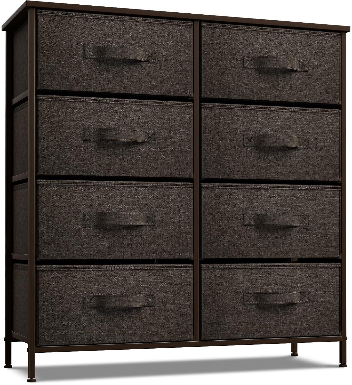 Sorbus Dresser with 6 Drawers - Chest Organizer Unit with Steel Frame Wood Top & Handle Easy Pull Fabric Bins for Clothes - Storage Furniture for Bedroom, Hallway, Living Room, Nursery & Closet
