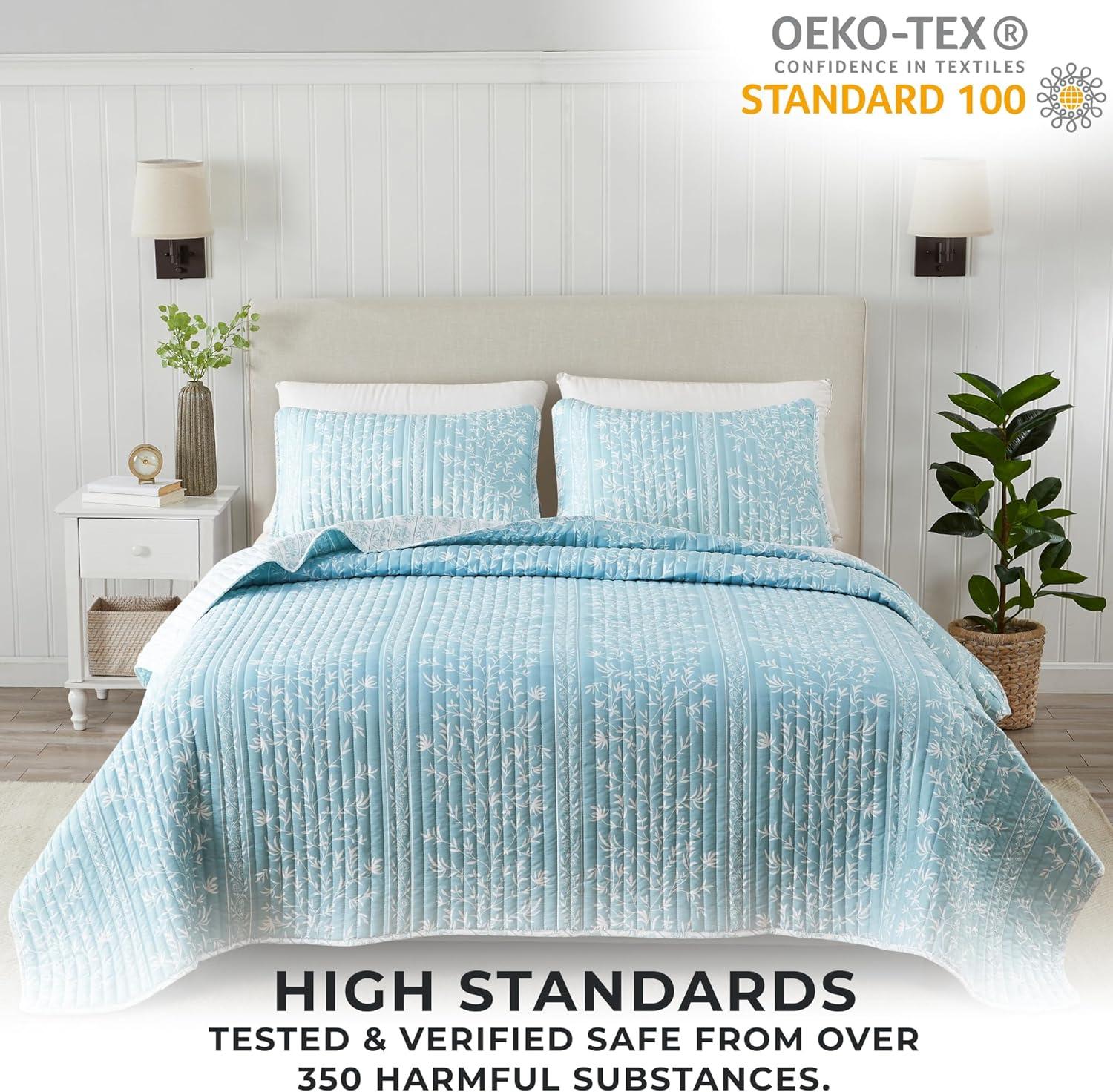 FreshFolds Bright & Colorful Tiny Floral Quilt Set with Shams
