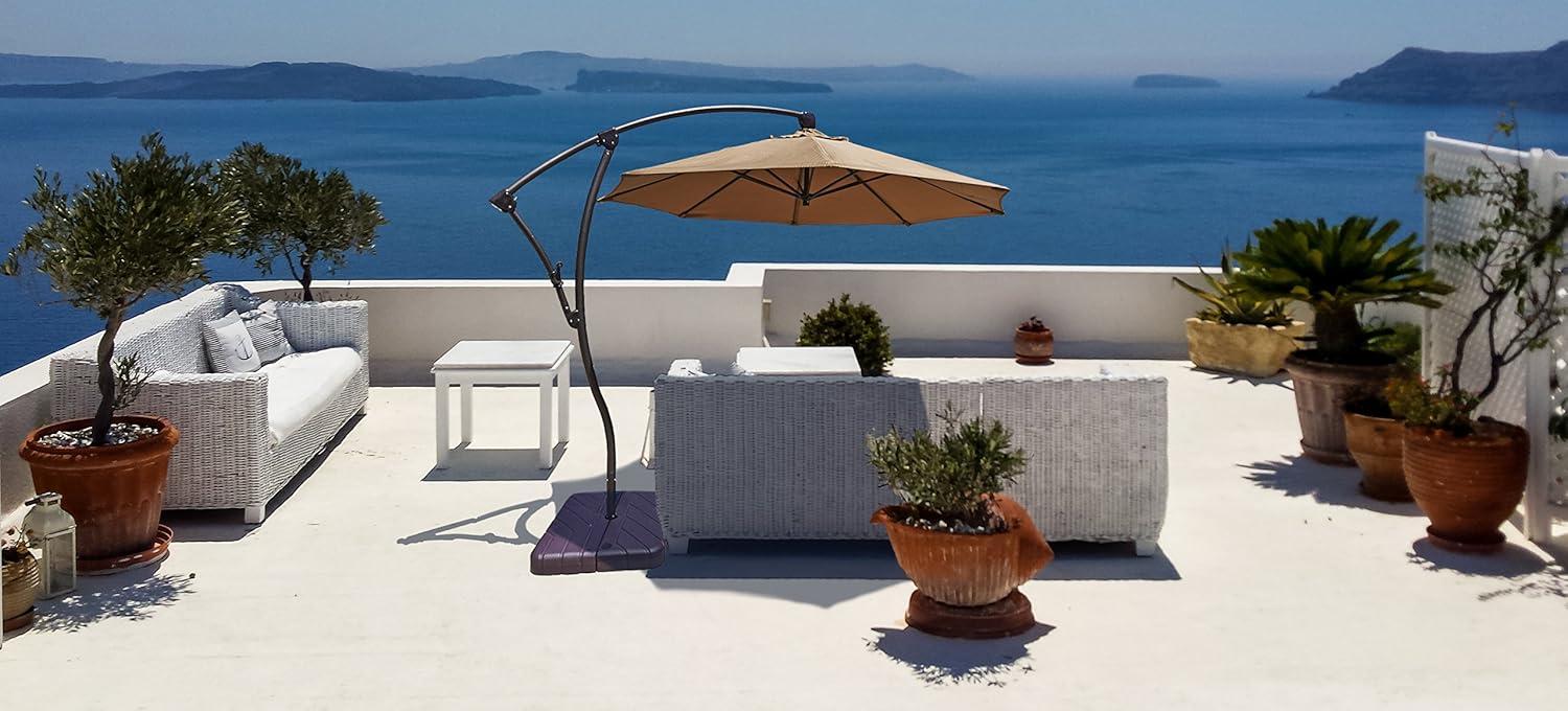 California Umbrella 9' Cantilever Umbrella in Royal Blue