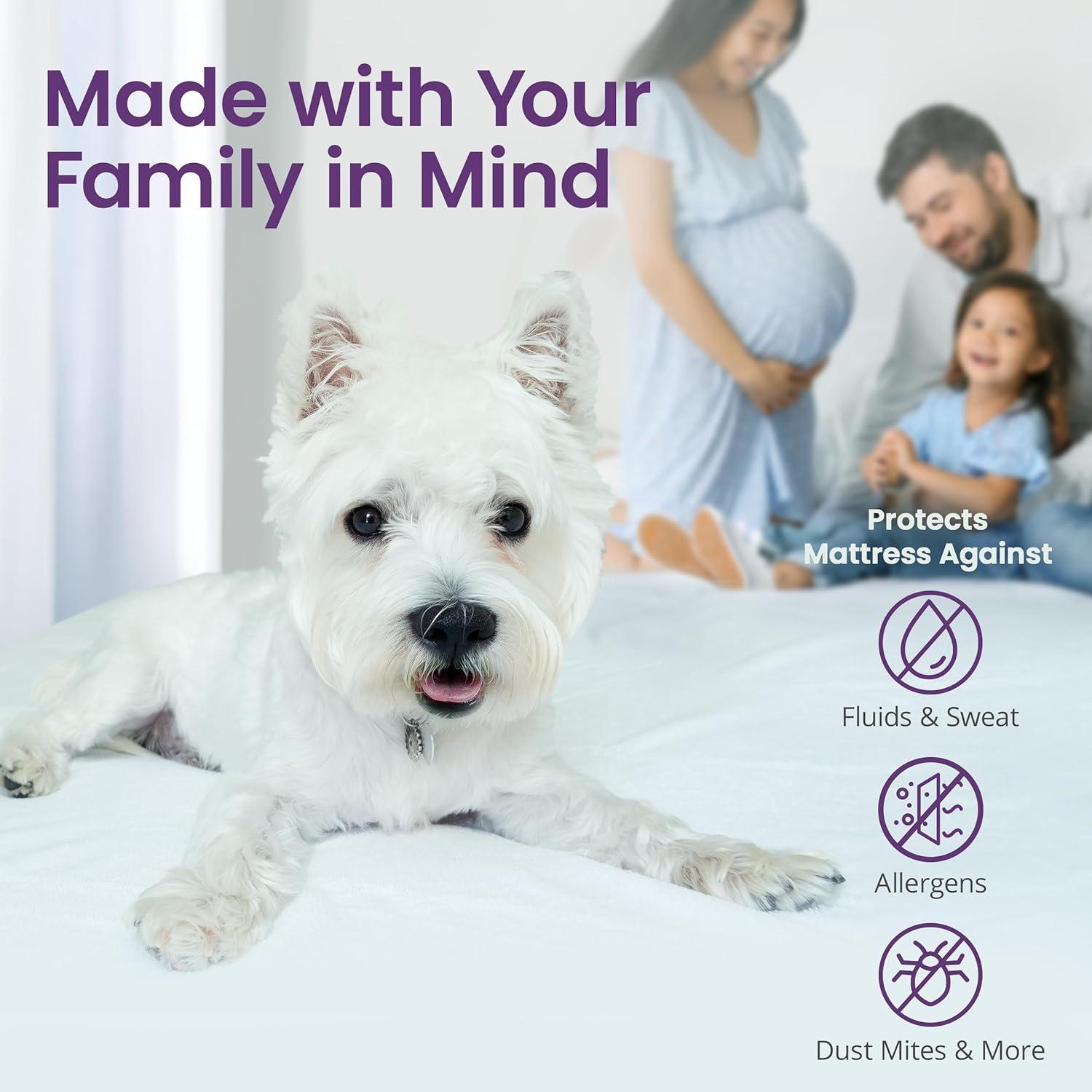 SafeRest CloudGuard - Twin Size Hybrid Mattress Protector & Pad (Extra Padded) - Waterproof Quilted Pillow Top Mattress Cover - Thick, Plush & Fitted Mattress Topper for Bed