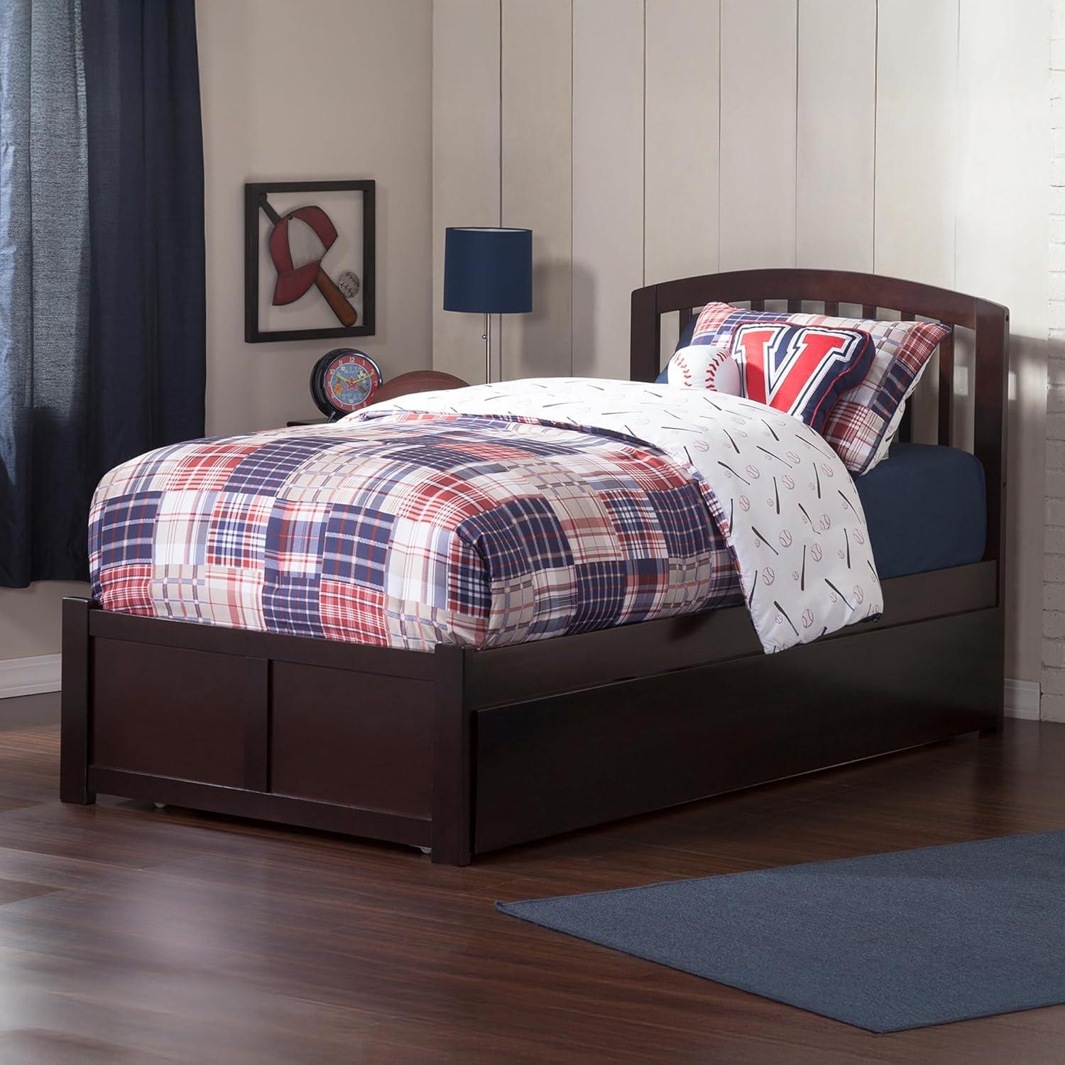 Richmond Twin Extra Long Bed with Footboard and Twin Extra Long Trundle in Espresso