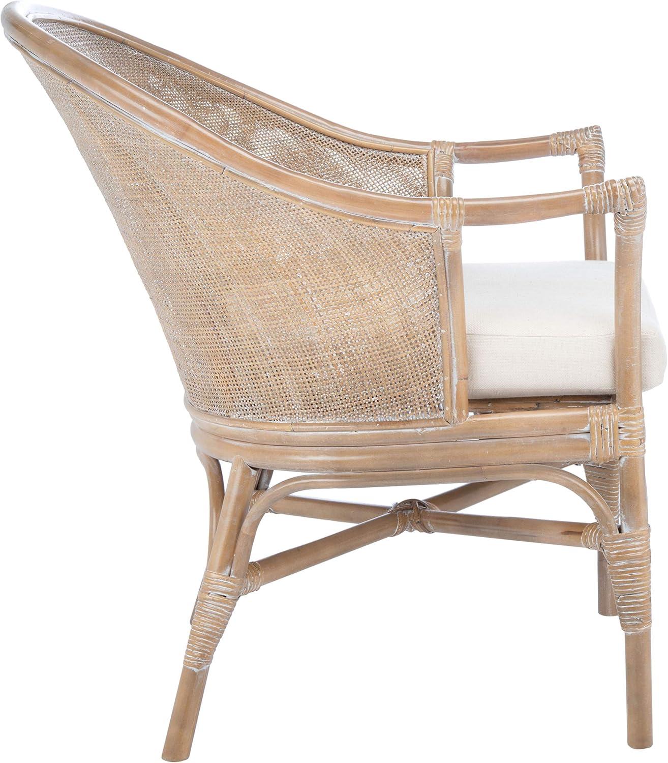 Dustin Rattan Accent Chair W/ Cushion  - Safavieh