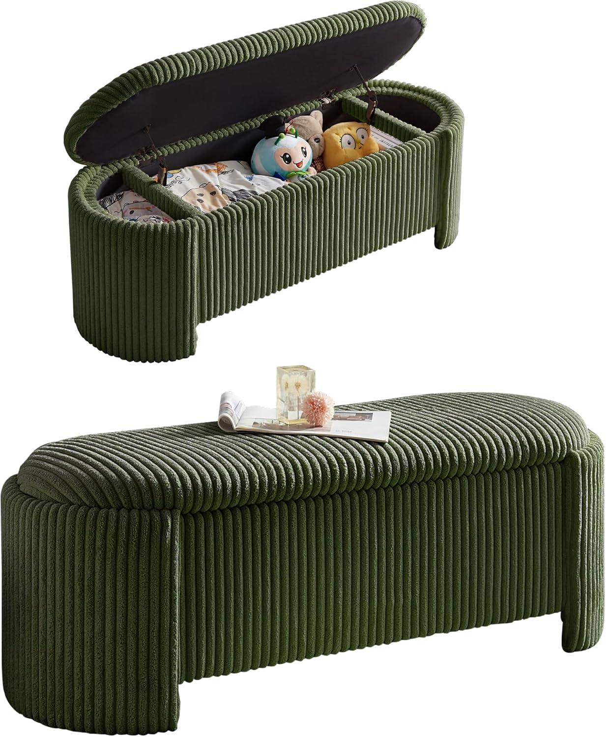 Nikoma Corduroy Upholstered Storage Bench