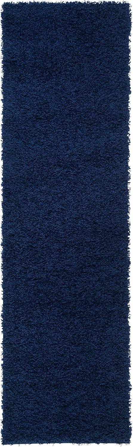 Athens Shag SGAS119 Power Loomed Indoor Runner Rug - Navy - 2'3"x8' - Safavieh.